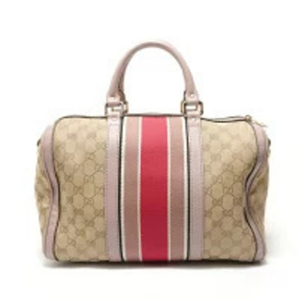 Gucci GG Canvas Sherry Boston Bag Beige Cream